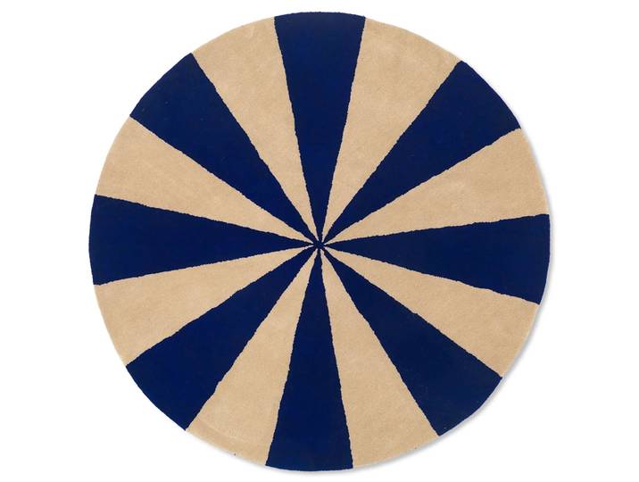 Ferm Living Arch handgetufteter Teppich Ø130cm Bright blue-Off white