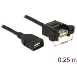 USB Kabel Delock A -> A Bu/Bu 0.25m Einbau