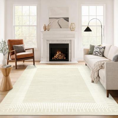 Garvee Modern Geometric Border Area Rug