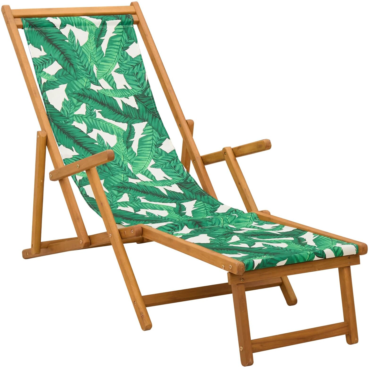 vidaXL Chaise longue pliante 3 Position Bois d'eucalyptus massif