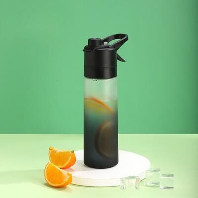 Universal Stock Gradient Sports Water Bottle Reusable Plastic Gym Water Bottle For Daily Hydration black