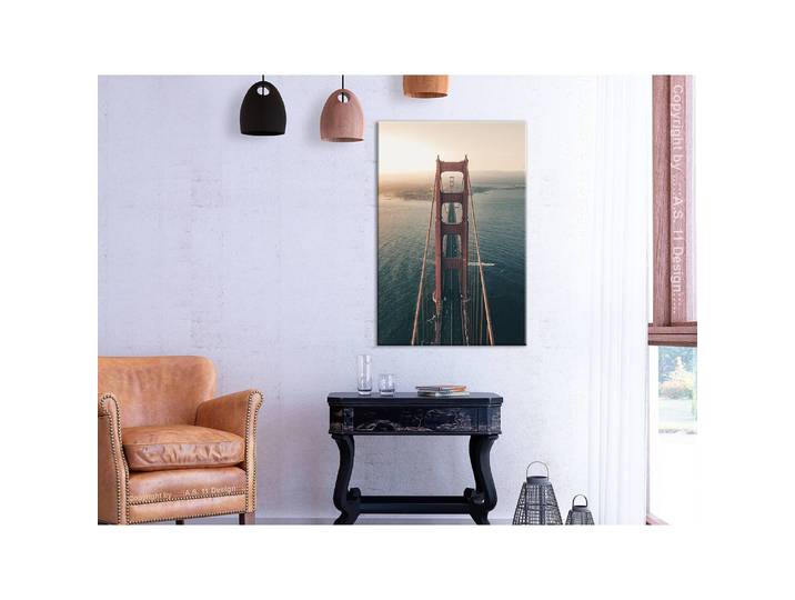 Wandbild Golden Gate Bridge Leinen Multicolor 40 x 60cm