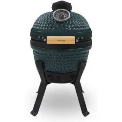 H.Koenig Kamado Barbecue YOKO13, Japanischer Keramik-Kohlegrill 32cm, Schwarz