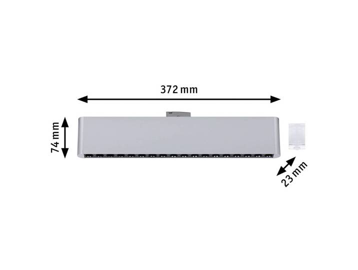 Paulmann URail LED-Schienenlampe Zelos, chrom, 4.000 K 37 cm dimmbar, alu / grau / zink, für Wohn- / Esszimmer, Aluminium, Modern