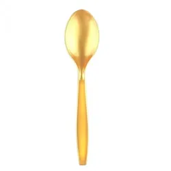 Einweg Löffel Gold 18,5cm aus Plastik (PS),  20 Stück - Mank