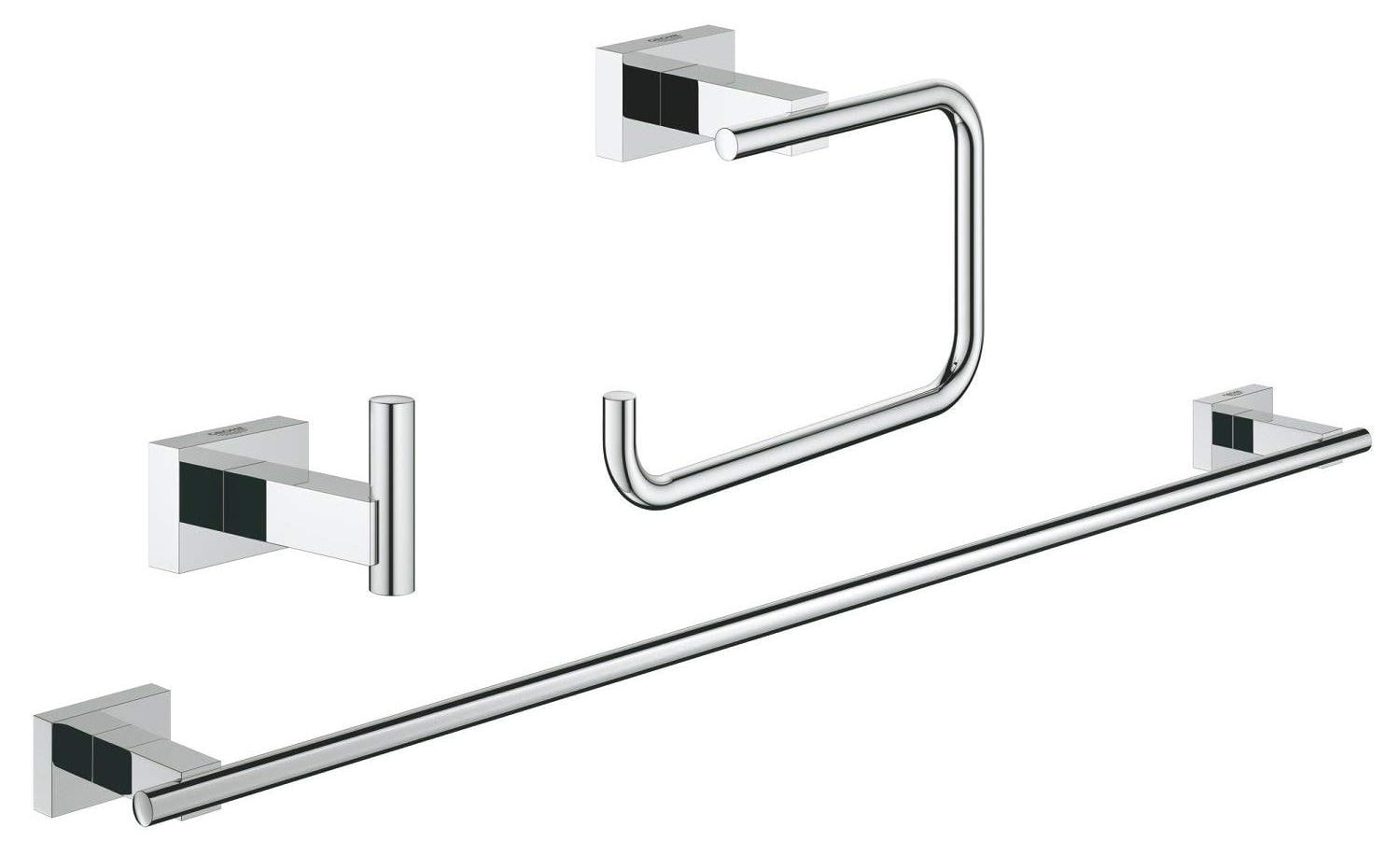 Dripio Cube 4-in-1 Accessoire Set, Verchroomd, Metaal
