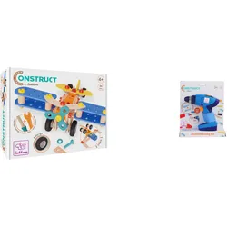 Eichhorn Construct Doppeldecker & Handschrauber Bundle – 84-teiliges Konstruktionsset mit Schrauber