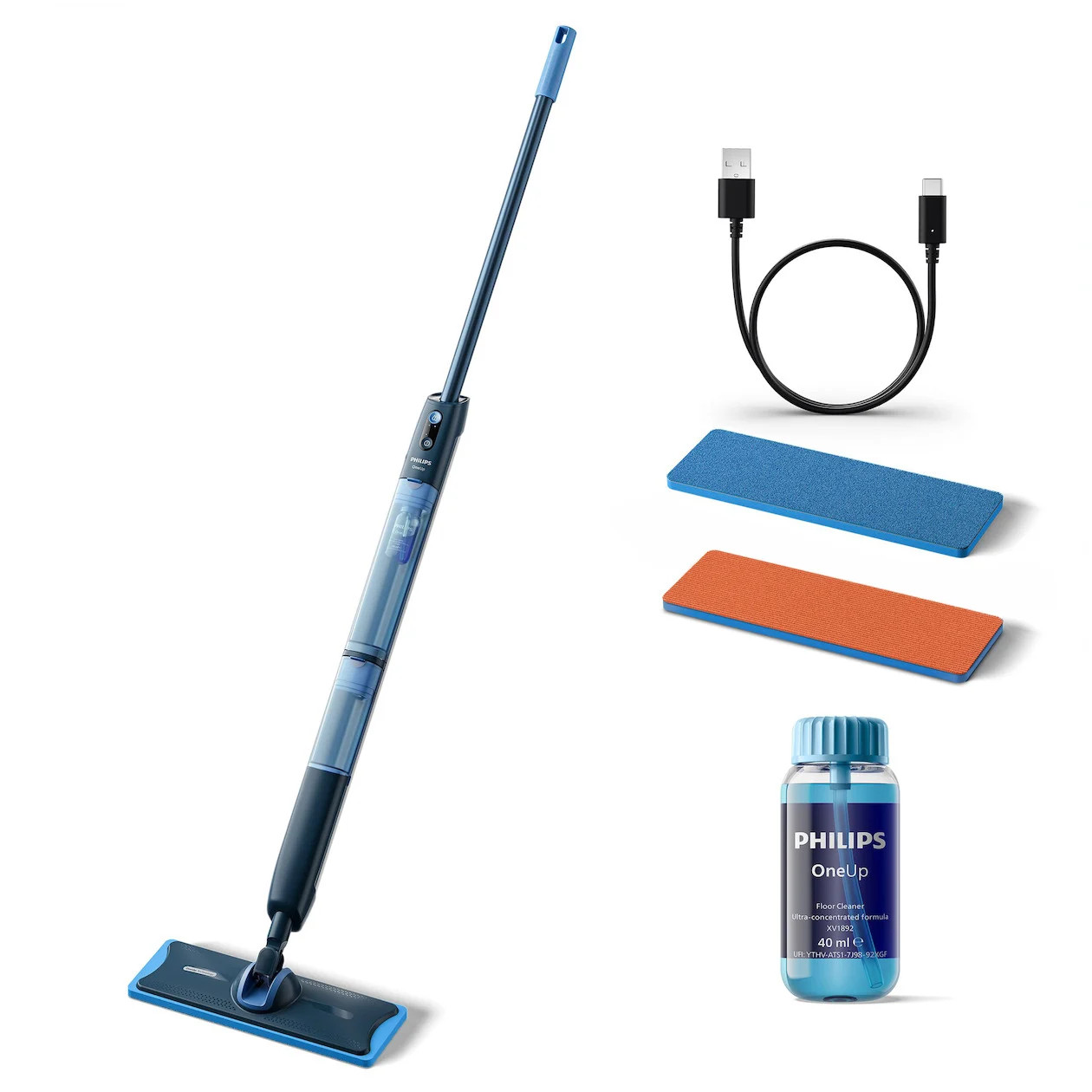 Philips OneUp Series 5000 BXA0109/00 (XV5113/01/00) Vloerreiniger Blauw met extra oranje dweildoek