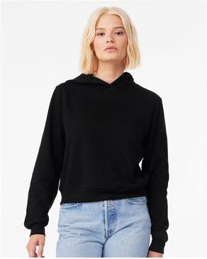 Bella + Canvas 7519 Women's Classic Hoodie Sweatshirt in Black size Small   Fleece