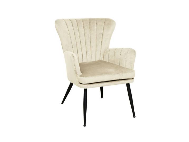 SVITA Sessel SANSA, Loungesessel, Lesesessel, Polsterstuhl, Cordbezug, weiß