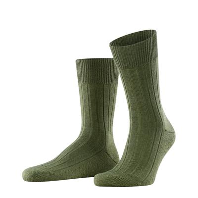 Socken FALKE "Teppich im Schuh", Herren, Gr. 43-44, Sockengröße, grün (herb), Merinowolle, Polyamid, unifarben, Socken Socken, mit Plüschsohle atmungsaktiv, klimaregulierend, geruchshemmend