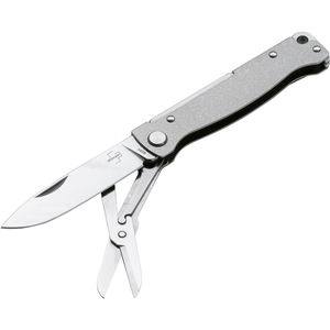 Böker Taschenmesser Plus Atlas Multi SW, silber, 2 Funktionen, mit Metallgriff & Edelstahl-Zweihandklinge