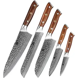XinZuo - Damastmesser Set 5-teilig - B13D Yu series
