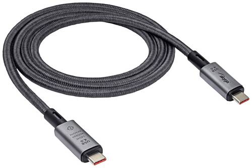 Akyga USB-Kabel USB-C Stecker, USB-C Stecker 1.00m Grau AK-USB-45