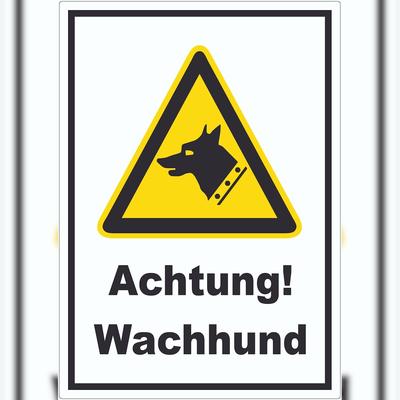 HB-Druck Achtung Wachhund Aufkleber A5 (148x210mm)