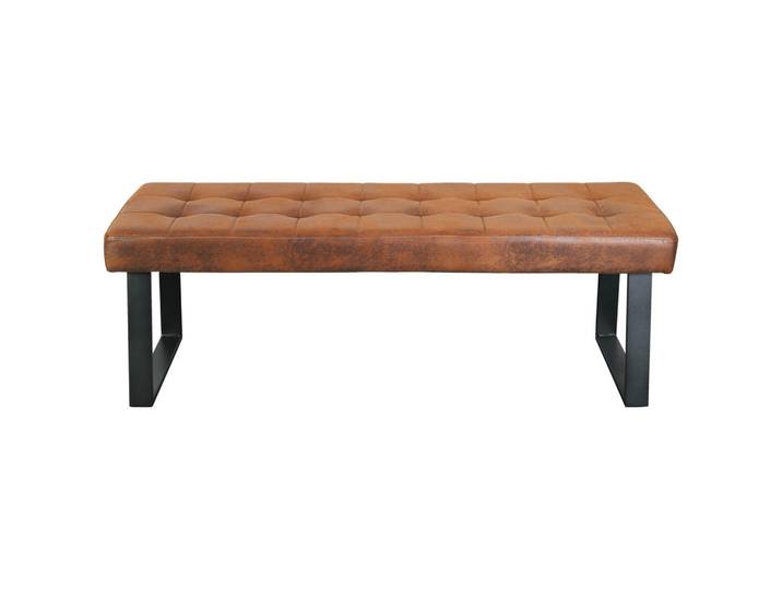 Livetastic Sitzbank, Braun, Metall, Textil, 140x49x48 cm, Esszimmer, Bank, Sitzbänke