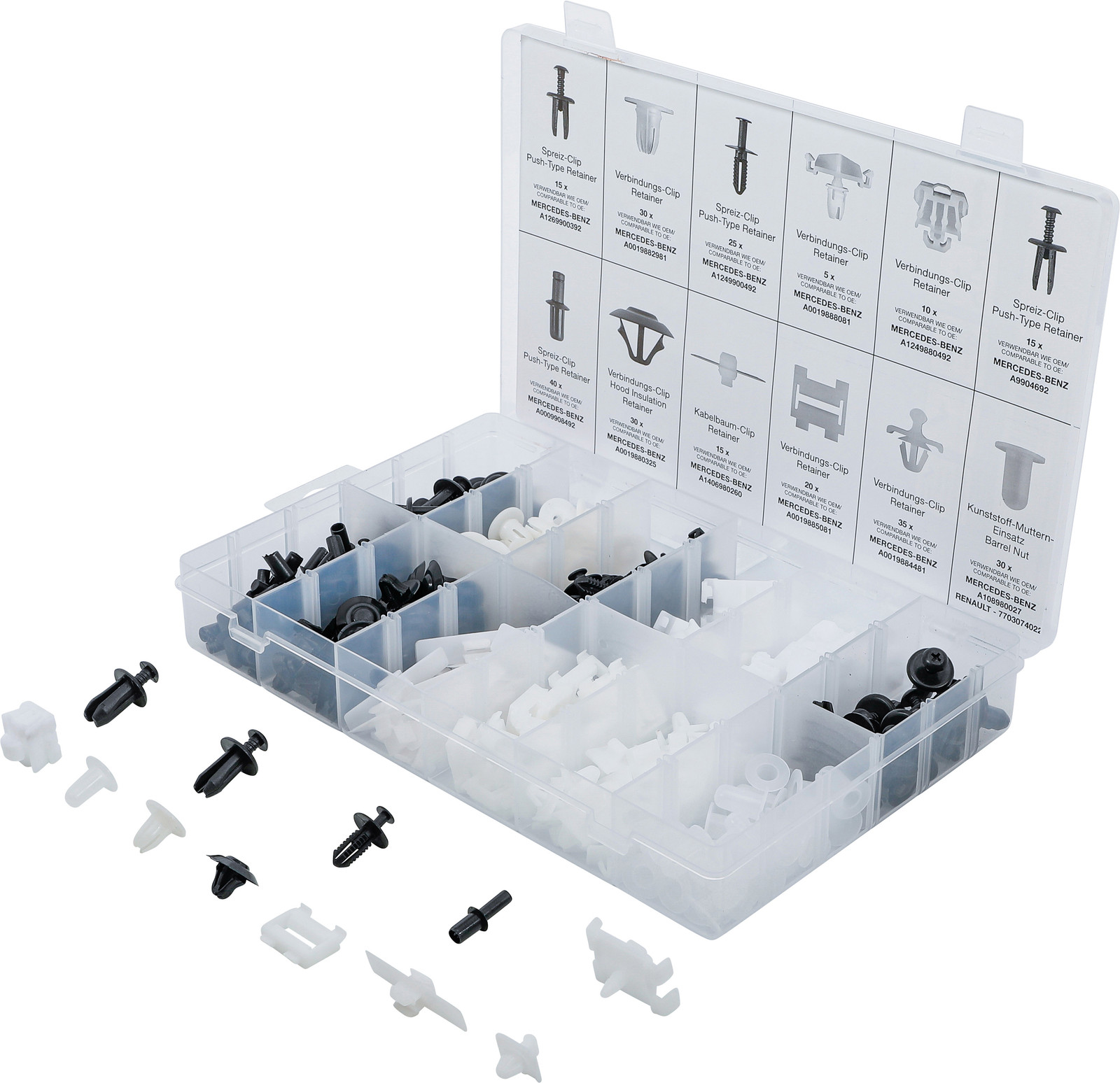BGS technic Assortiment bevestigingsclips voor auto's, geschikt voor Mercedes-Benz