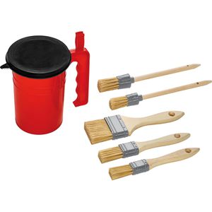Böttcher-AG Malerpinsel Set, 6-teilig, Pinsel-Set, Synthetikborste, für Farbe & Lack