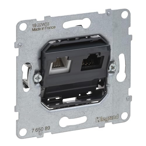 Legrand Seano gegevensdoos RJ11+RJ45 CAT.6 UTP combinatiedoos voor telefoon- en data-aansluiting 765089