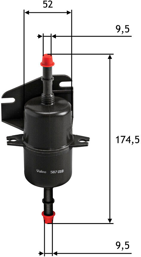 Valeo Kraftstofffilter 587018 Leitungsfilter 175mm Für Fiat