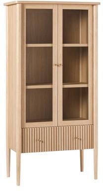 Walker Edison Modern Fluted Glass Bookshelf Cabinet