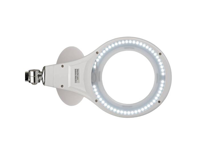 Maul LED-Lupen-Klemmleuchte MAULmakro, weiß, Höhe 50 cm MAULmakro, weiß / opal, für Arbeitszimmer / Büro, Kunststoff, Modern, Tischleuchte