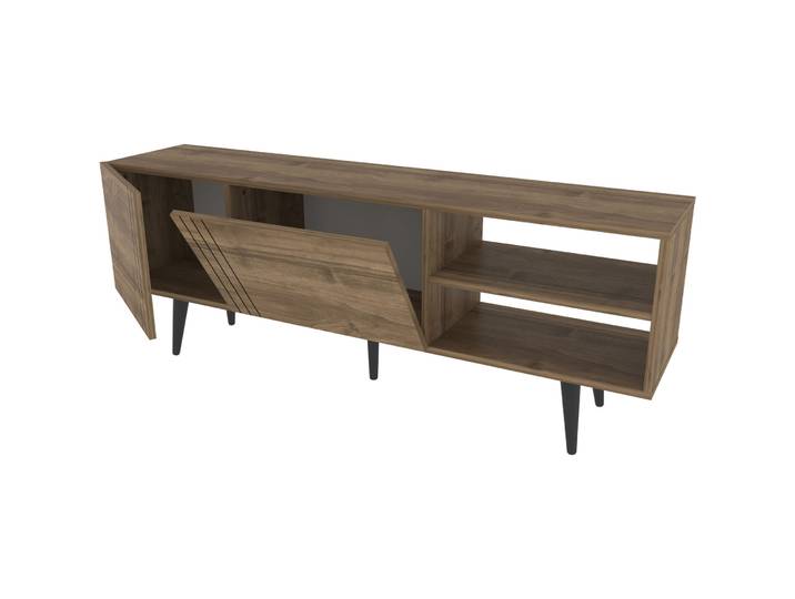 TV-Möbel Yasam Walnuss melaminbeschichteter Holzwerkstoff B 160 cm