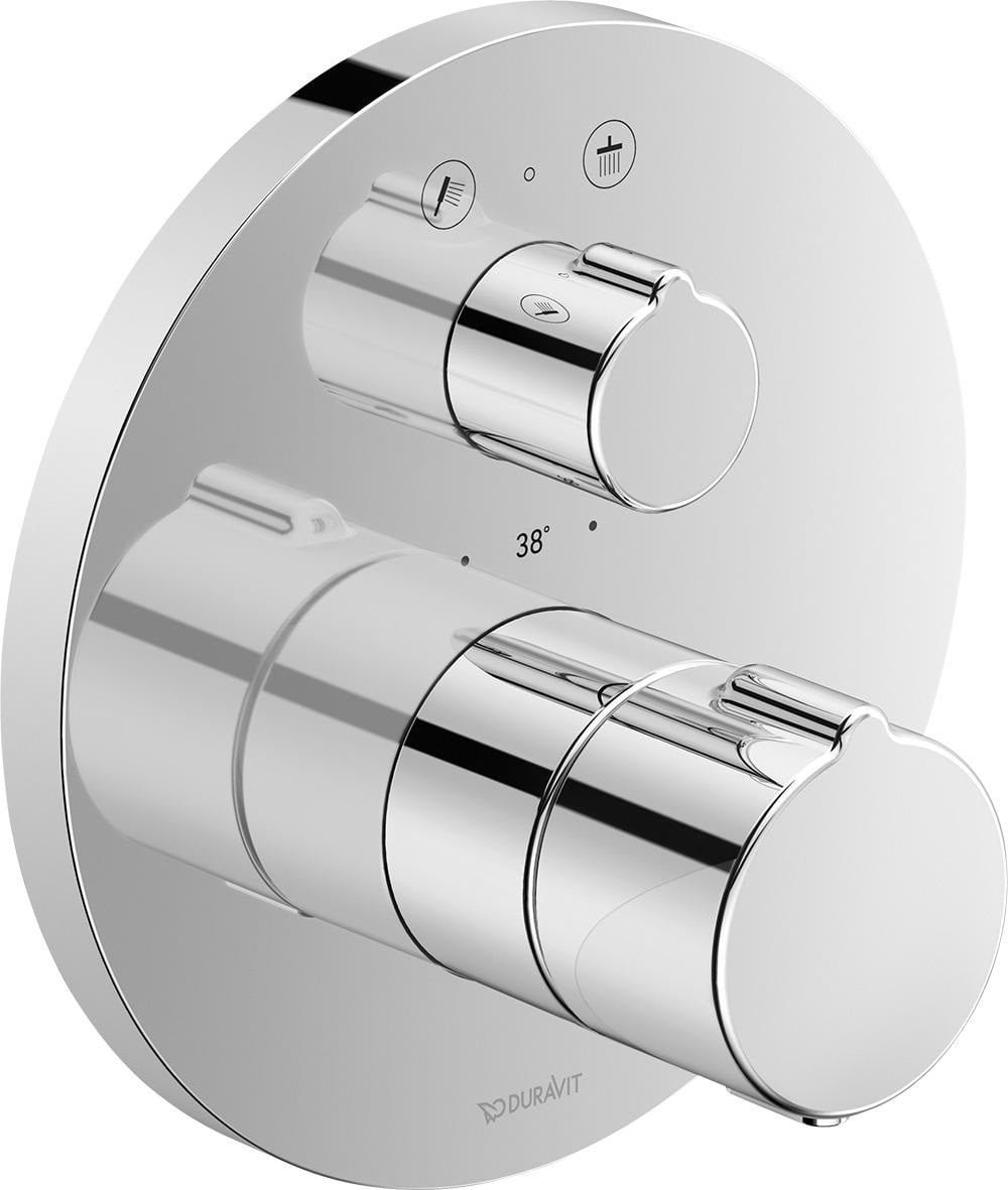 Duravit Brausethermostaat C.1 f, UP-montage met af-/omstelhendel, rond, chroom