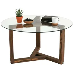 Dmora Luigia - Couchtisch, 75x75x40h cm, Nussbaum Braun, Rund