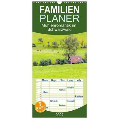 Familienplaner 2027 - Mühlenromantik im Schwarzwald mit 5 Spalten (Wandkalender, 21 x 45 cm) CALVENDO