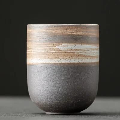 Inspired Finds Vintage Japanese Stoneware Tea Cup 4.39 Fl Oz Rustic Ceramic Drinkware driftwood Glaze