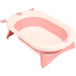 Kikkaboo faltbare Babybadewanne Foldy Wasserablauf leicht zu reinigen ab Geburt rosa