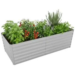 Relaxdays Hochbeet Metall eckig Grau