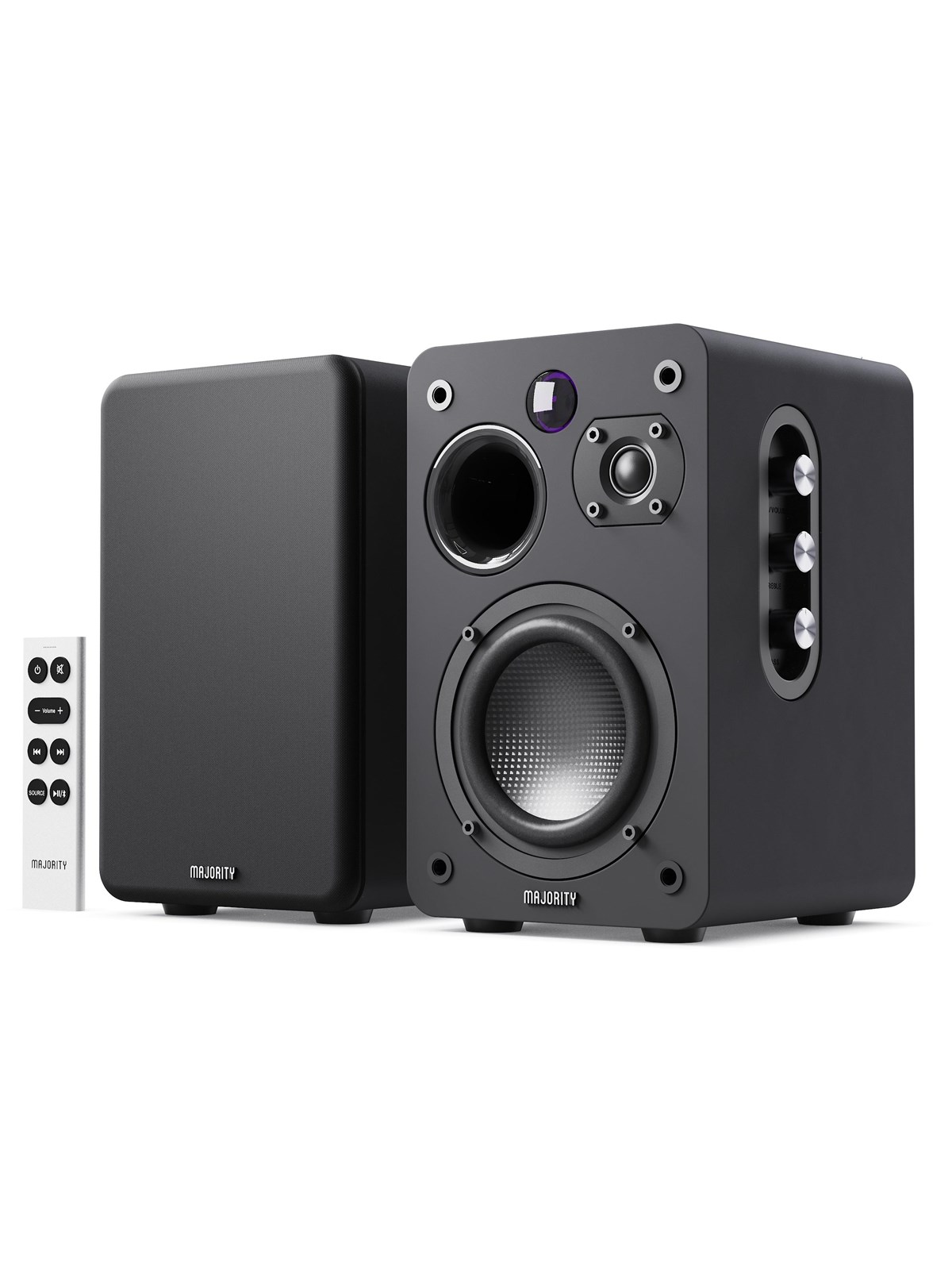 Majority D70X Active Bookshelf Speakers - Black