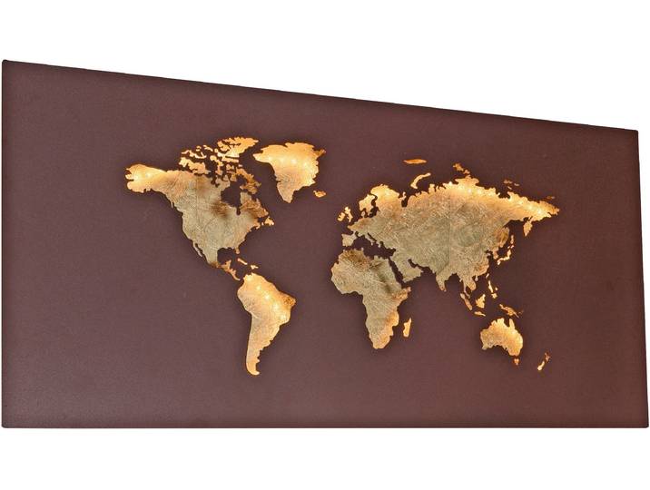 PAUL NEUHAUS LED Wandleuchte MAP , braun (rost), 1, 1 Stk., Leuchten, LED Wandleuchte