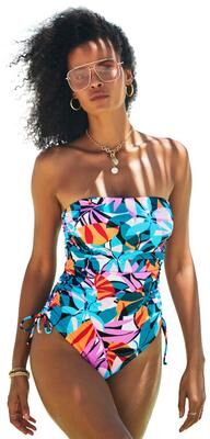 Plus Size Women's Bandeau Adjustable One Piece by Swimsuits For All in Rio Tropical (Size 18)