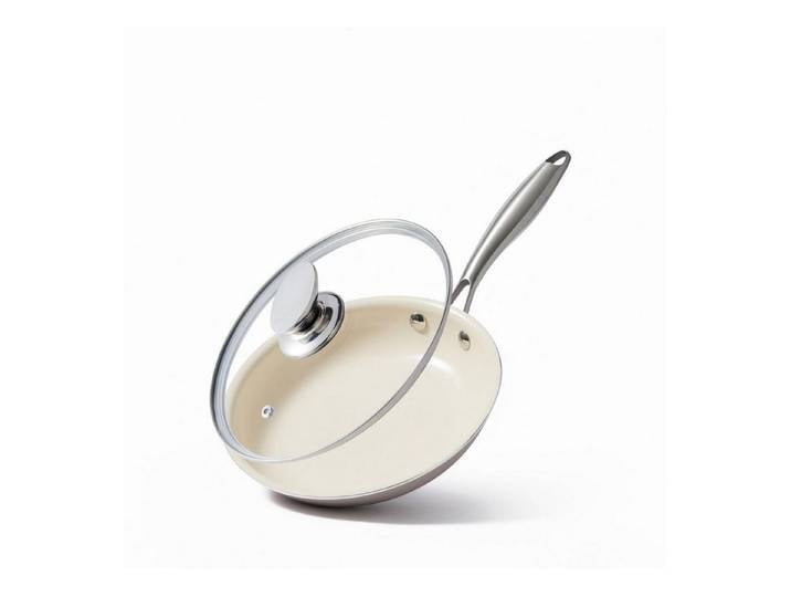 LuxusKollektion Bratpfanne Bratpfanne Keramik 23cm mit Deckel