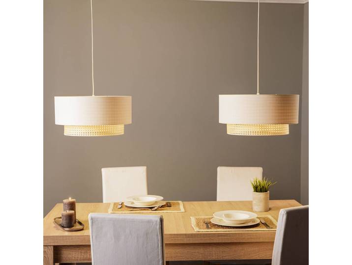 Hanglamp Boho, dimbaar, wit / opaal, Woon-/ Eetkamer, metaal, Hanglamp