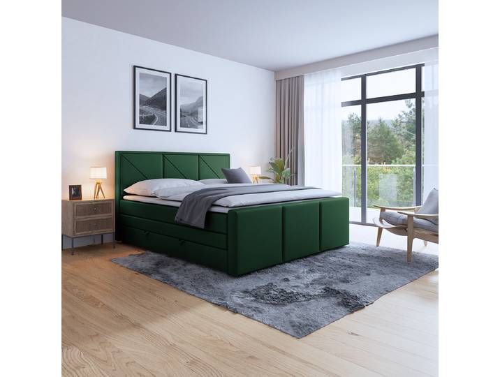 Boxspringbett 120 x 200cm Samt Krysia Grün H2