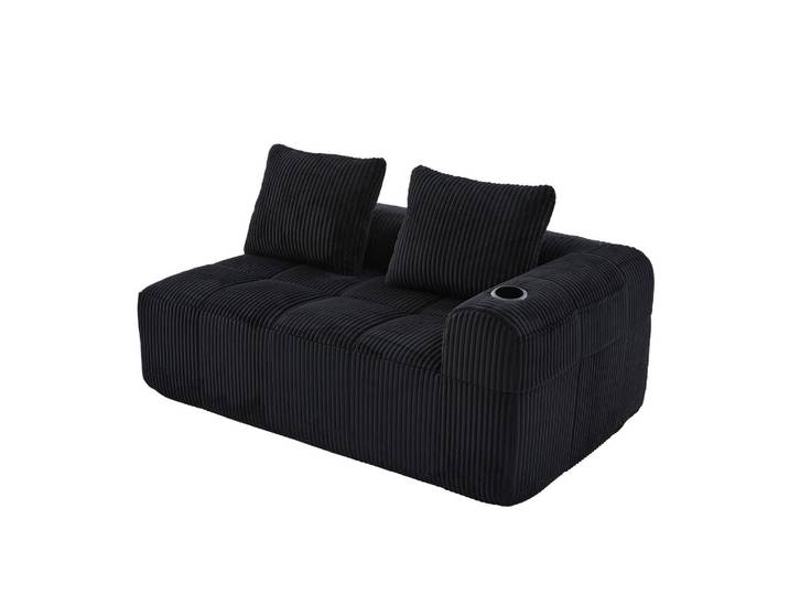 CHAISELONGUE in Cord Übergroßer Relaxsessel mit Seitentaschen