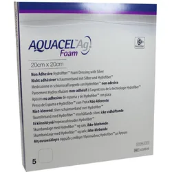 Aquacel Ag Foam Nicht-Adhäsiv 20x20cm 5 ST