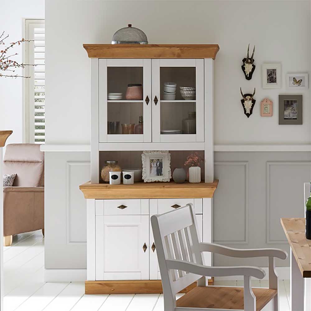 Pharao24.de Buffetschrank in Weiß Landhausstil