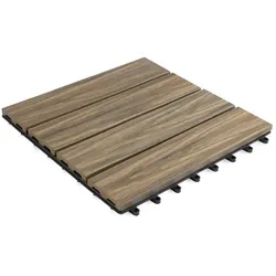 KARAT Klickfliese Terrassenfliese "Mix Teak"  - 30 x 30 cm - Für Innen und Außen geeignet - Witterungsbeständig