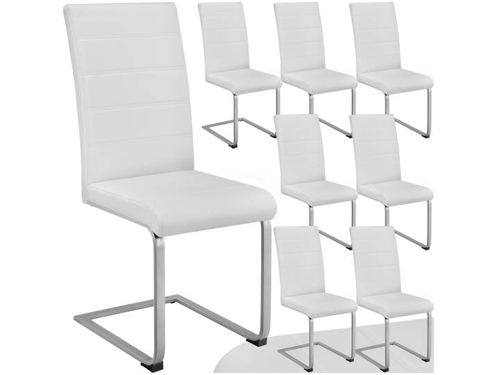 Esszimmerstühle Schwingstühle - weiss, 8er Set