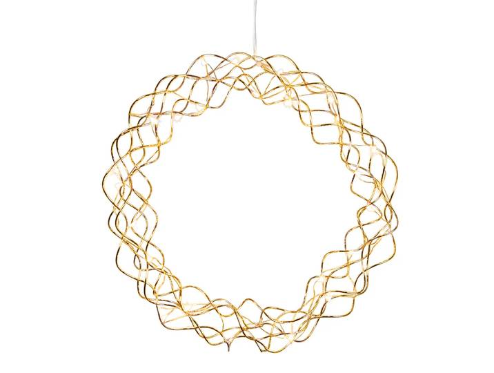 Star Trading Couronne Curly avec lumières LED 30 cm Laiton