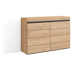 SKRAUT HOME Kommode, Schrank mit Schubladen, 114x35x75cm, Schlafzimmer, Mit Stauraum, Moderner Stil, Eiche _ 455_9