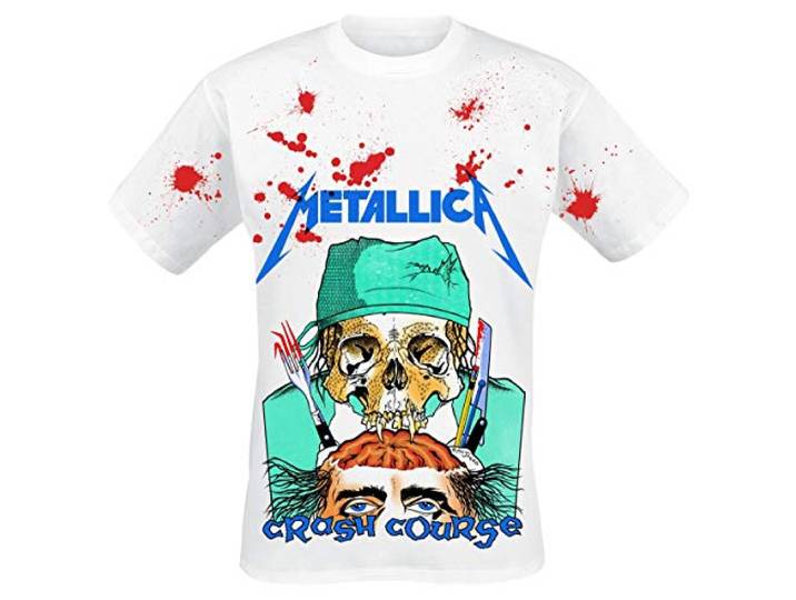Metallica Crash Course in Brain Surgery Heren All Over Print T-Shirt Wit