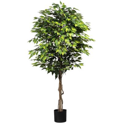 Kunstpflanze CREATIV GREEN "Ficus Benjamini", grün, B:108cm H:180cm, Kunststoff, Polyester, Kunstpflanzen, Kunstpflanze