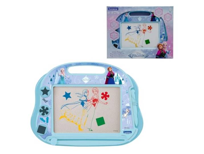 Lexibook, Disney Die Eiskönigin Magnetische Mehrfarben-Zeichentafel, A5 Kreativ-Tablet mit Stift, Stempeln und Löschschieber, Aktivitätsspielzeug für Kinder ab 3 Jahren, Blau, CRFZ550