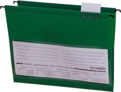 Eichner Hängetaschen, für Formate bis Din A4, PVC, 10 Stück, grün